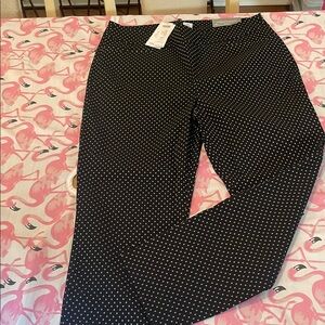 Chico's Black and White Dotted Straight Leg Pants